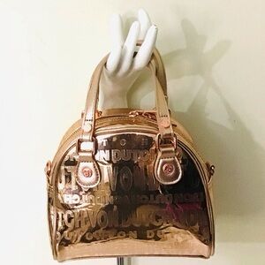 Von Dutch Rose Gold Reflective Mini Bowler Bag NWT